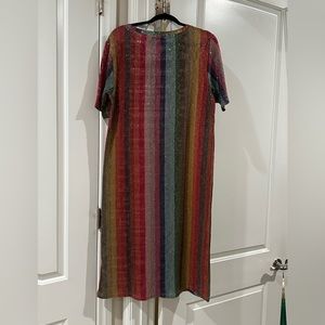 Rainbow Sequin Zara Midi-Dress, size M